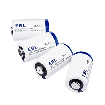 EBL CR2 (4pc) Photo Battery Lithium 3V 800mAh Single Use CR-2 CR 2 Lithium Batteries 3 Volts