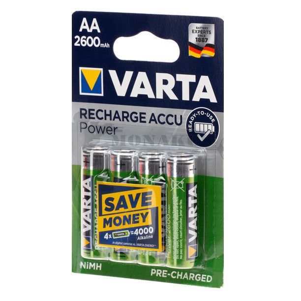 Varta  AA Rechargeable Battery 5716 R2U Size AA  (4 pcs) 2600mAh Rechargeable Batteries HR6