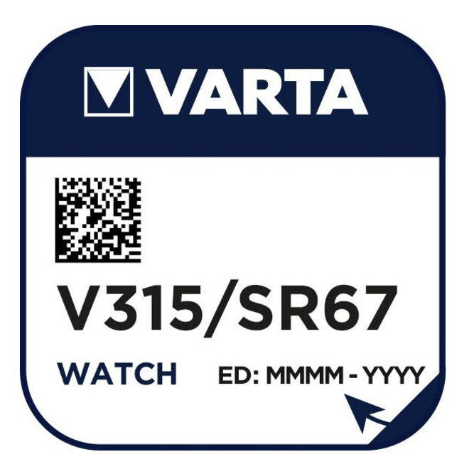 Varta V315 SR67 (1pc) 1.55v Silver Oxide Button Cell Battery Varta V 315 SR716SW