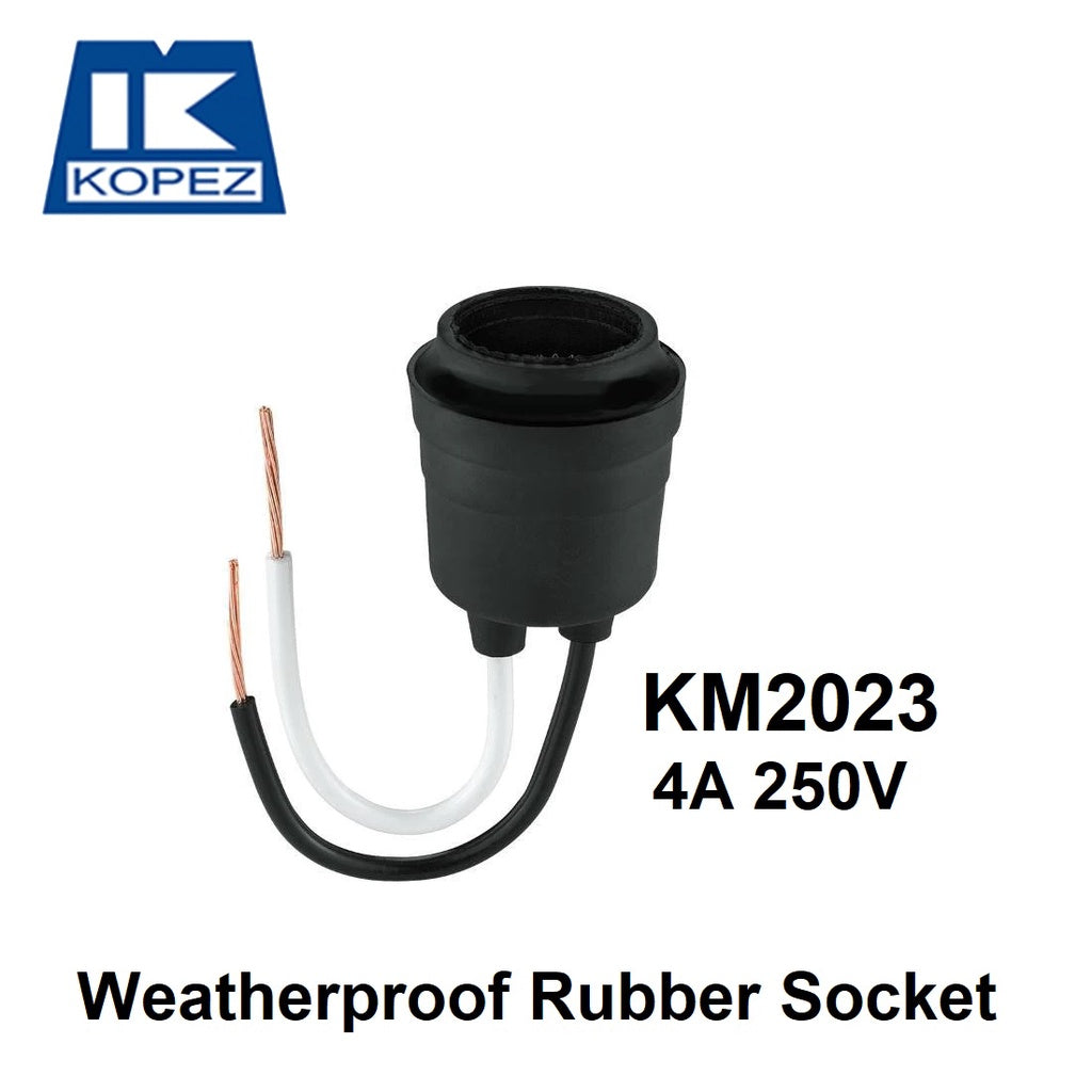 Kopez KM2023 Weatherproof Rubber Socket E27 KM-2023 KM 2023 E27 Rubber Waterproof Socket E27 Outdoor