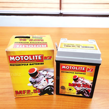 Motolite MF2.5L Maintenance Free Motorcycle Battery CB2.5L YB2.5L-C YB2.5L-MF 2L