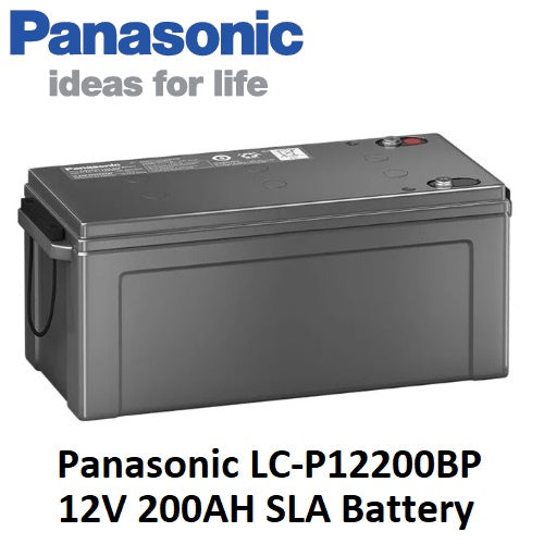 Panasonic 12V 200Ah SLA VRLA Rechargeable Battery LC-P12200BP Valve Regulated Sealed Lead-Acid Batt.