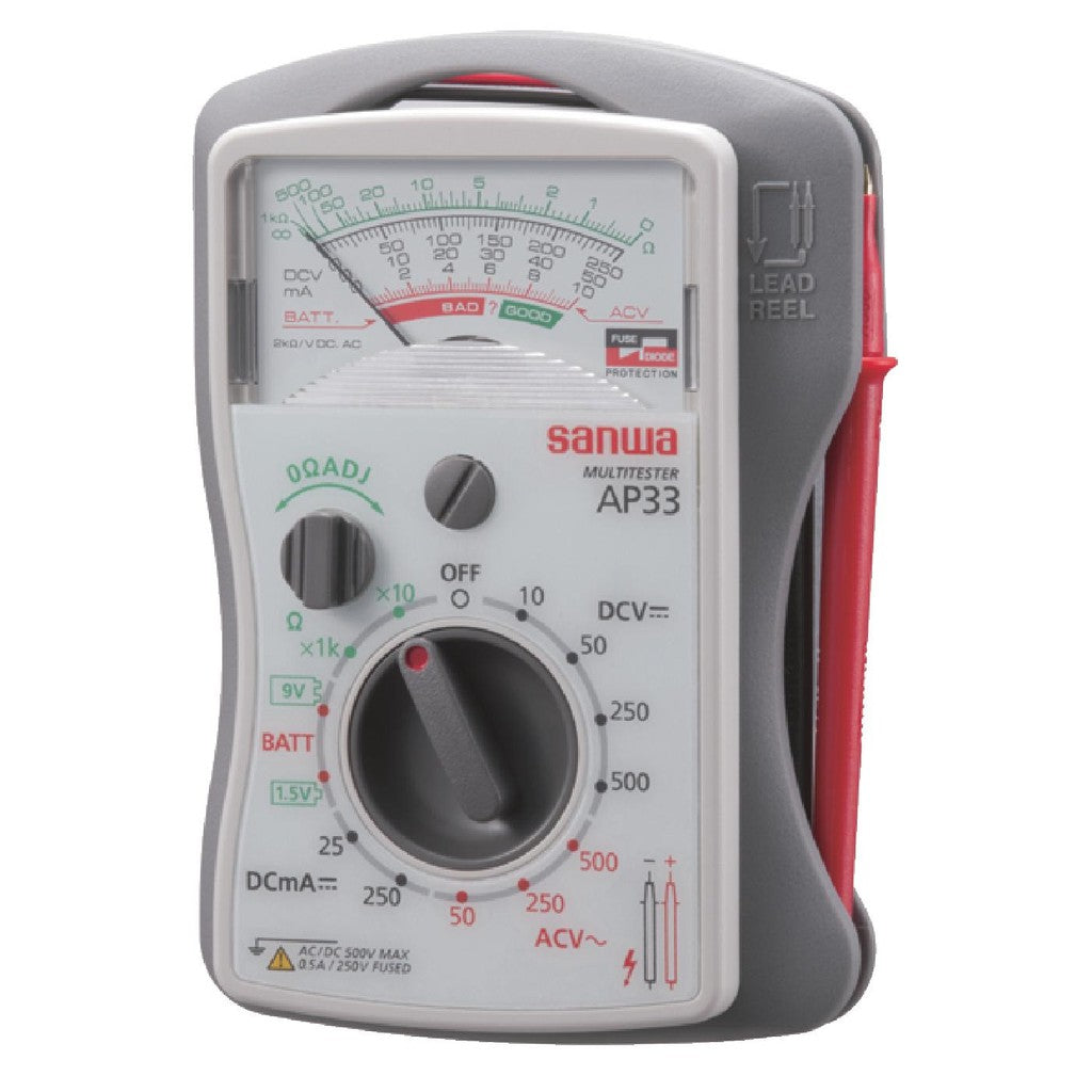 Sanwa AP33 Analog Multitester Slim & compact Small pocket size Multimeter