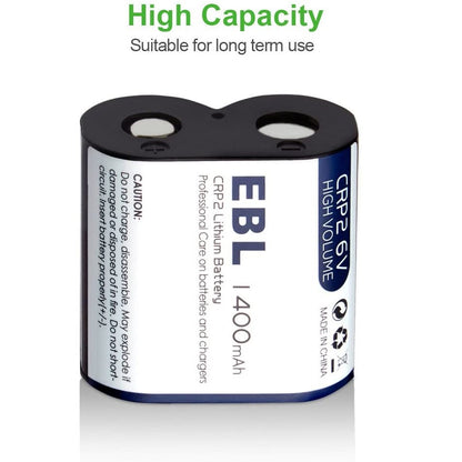 EBL CRP2 CR-P2 Photo Battery LN-CRP2 Lithium 6V 1400mAh SINGLE USE CR P2 Lithium Batteries 6 Volts