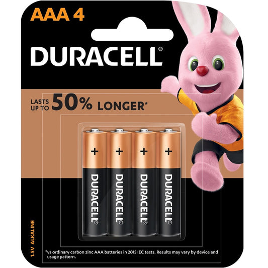 Duracell AAA Battery (4 pcs) CopperTop AAA Alkaline 1.5V Batteries Triple A Battery 1.5 volts