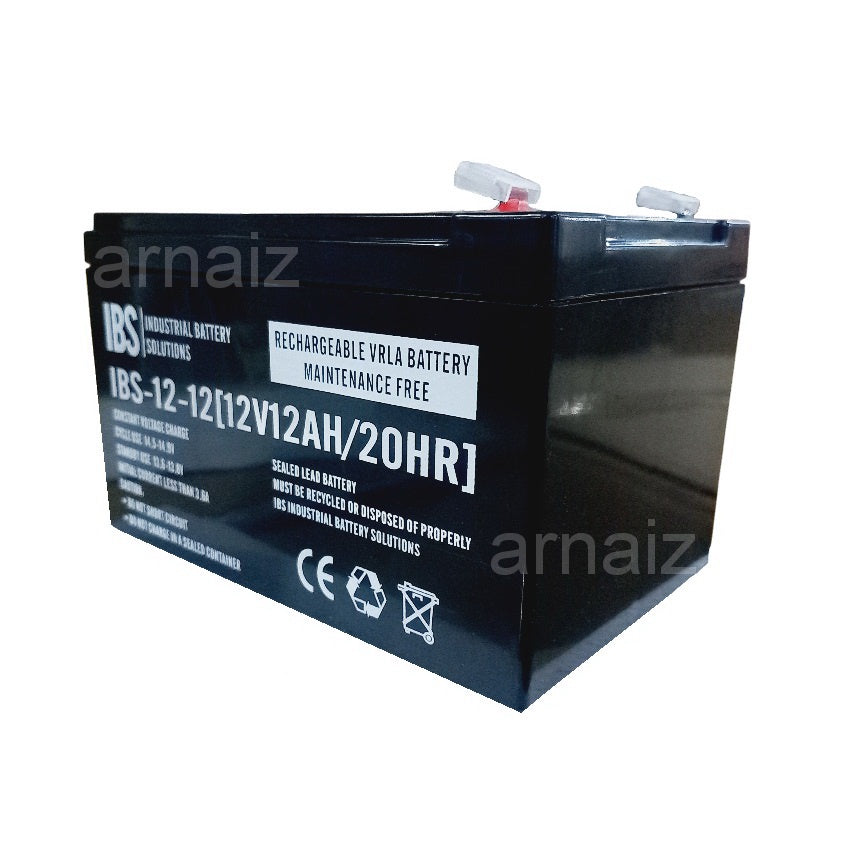 E-Bike Battery 12V 12Ah 20hr 12 Volts 12 Ampere EBike UPS Battery IBS IBS-12-12 Rechargeable Battery