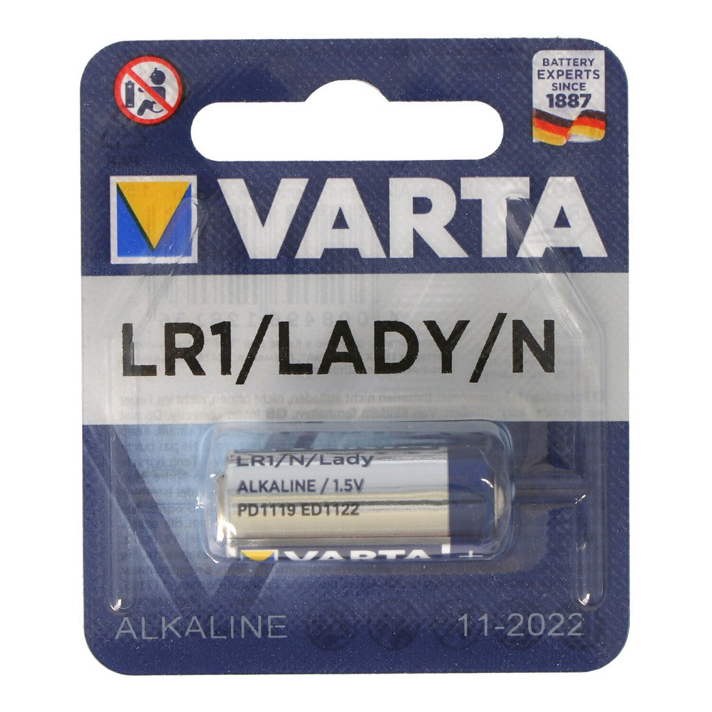 Varta LR1/N/LADY 4001N LADY LR1 1.5V (1pc) Alkaline Battery in Blister Pack Varta MN9100 L1129