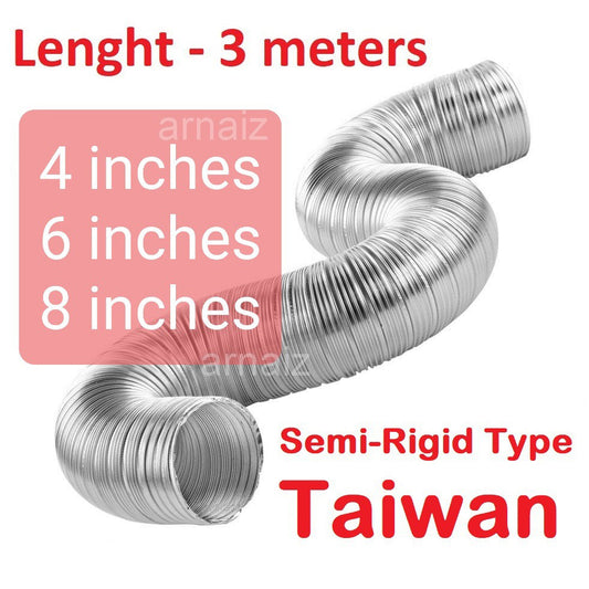 Flexible Aluminum Air Duct Semi Rigid Type 3 meters Aluminum Foil Flexible Ducting Ventilation HVAC