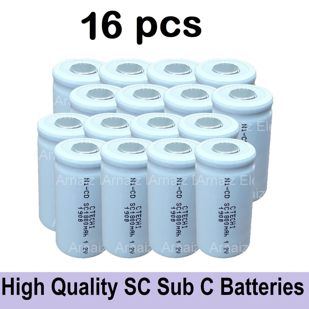 2-20pcs Screw Driver Electric Drill SC Batteries 1.2V 1800mah Sub C Ni-Cd Rechargeable Battery SUBC