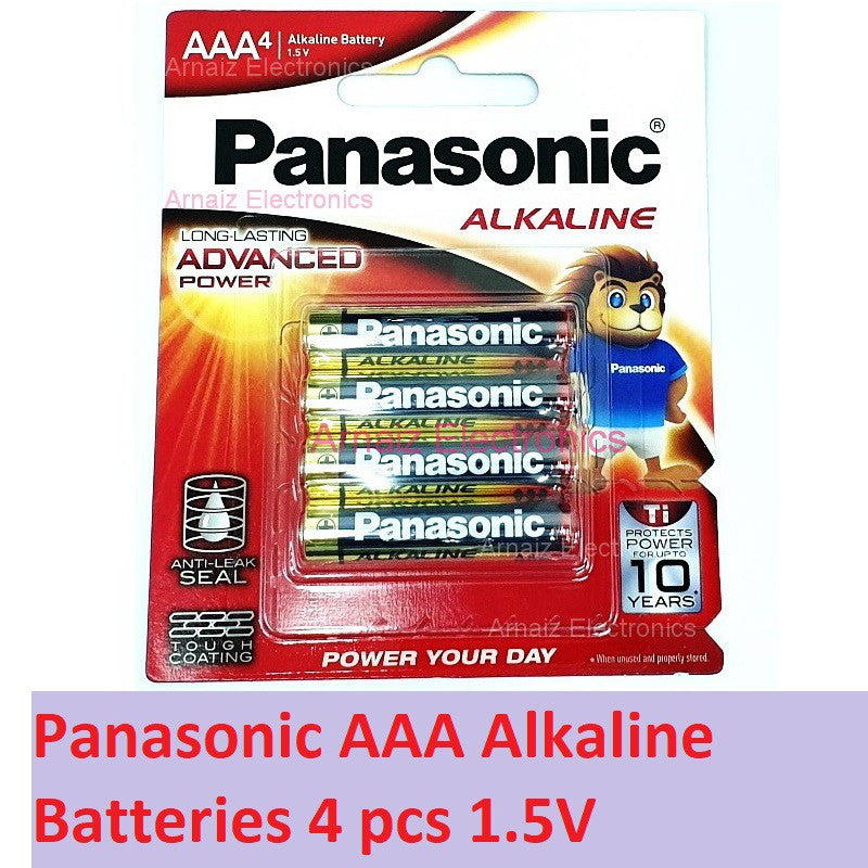 Panasonic AAA (4pc) Battery Alkaline Long Lasting 1.5V LR03T/4B Panasonic AAA Batteries in Blister