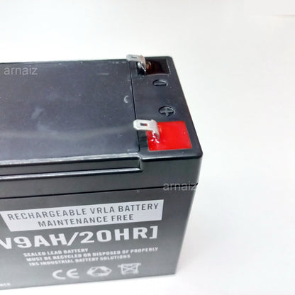 UPS Battery 12V 9Ah 20hr 12 Volts 9 Ampere Rechargeable Valve Regulated Lead Acid (VRLA) Battery