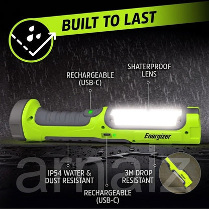 Energizer YPWL41 Pro Series Hybrid Work Light USB Rechargeable Professional Utility LED Flash Light