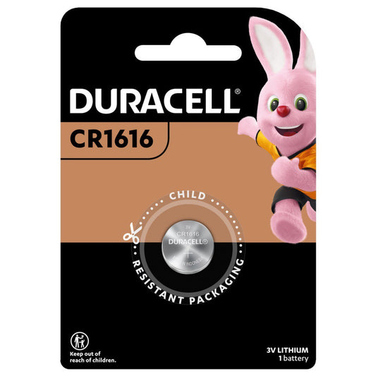 Duracell 1616 CR1616 DL1616 (1pc) 3v Lithium Button Cell Battery in Blister Pack BR1616