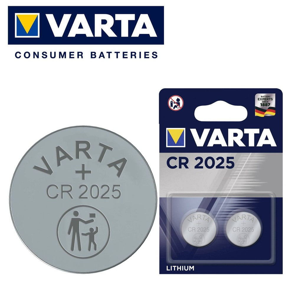 Varta CR2025 (2pcs) 3v Lithium Button Cell Battery in Blister Pack Varta CR 2025 Batteries 6025