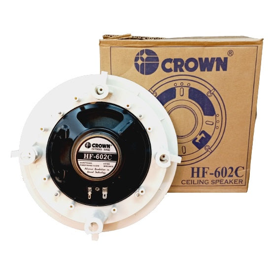 Crown HF-602C Ceiling Speaker 6 Inches 20Watts 8 Ohms Extended Range Original HF602C HF 602C HF602-C