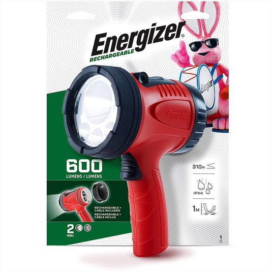 ENERGIZER Rechargeable Spotlight Powerful LED Beam Heavy Duty Rugged Spot Flash Light Flashlight