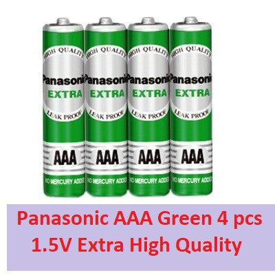 Panasonic AAA (4pc) Battery Green Extra 1.5V R03ST/4S-P Panasonic AAA Batteries