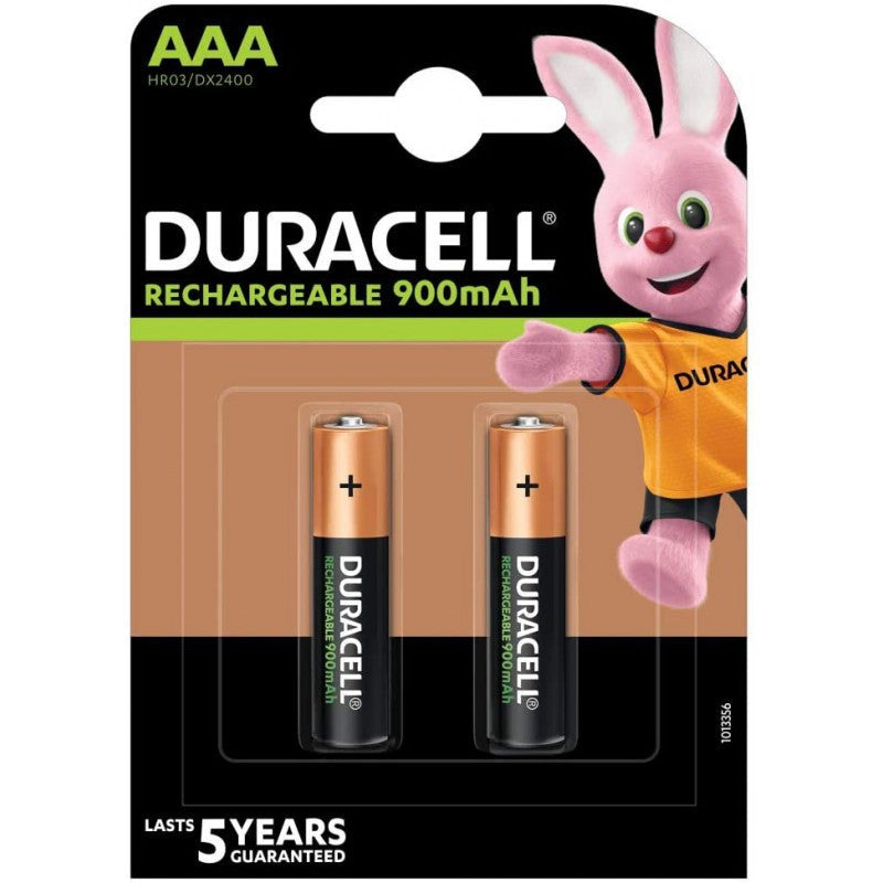 Duracell Rechargeable Battery AAA (2 pcs) 900 mAh AAA Batteries Original Sealed HR03 DX2400