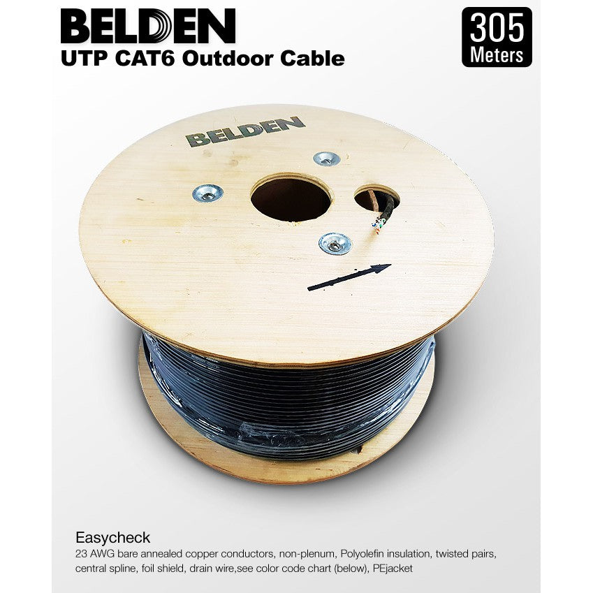 Belden UTP CAT6 Outdoor Cable 305meters FTP Foiled Twisted Pair Burial Ethernet Cable Belden 1376