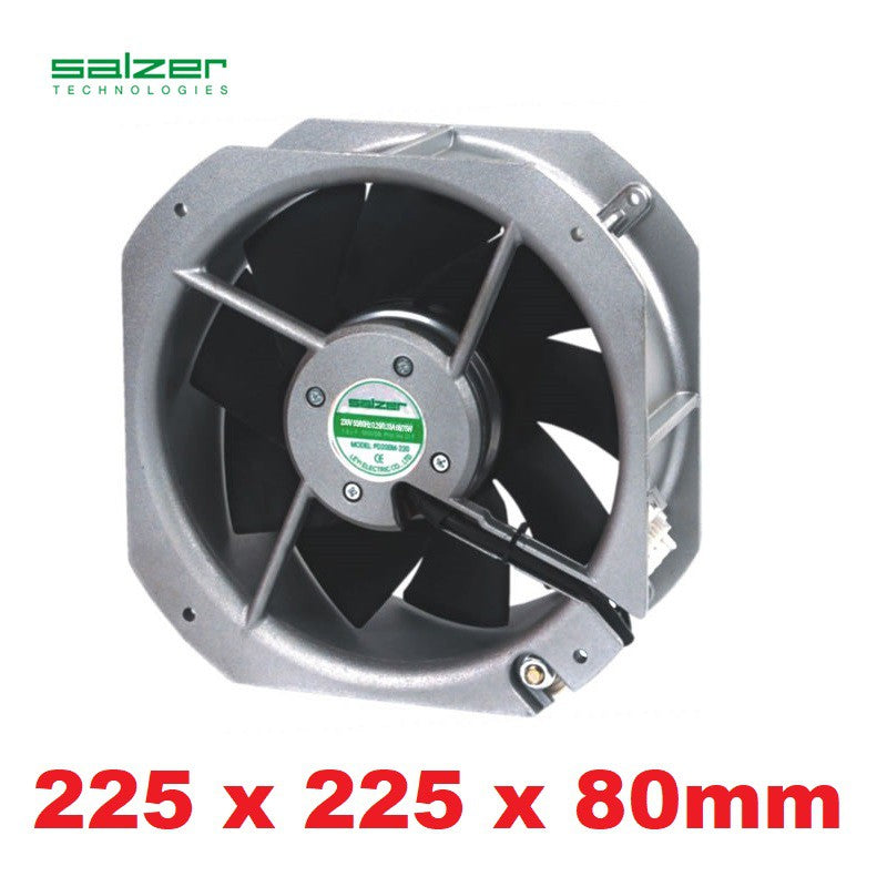 Salzer PD225M-220 Blower Fan 225 x 225 x 80 mm AC Axial Fan with Metal Impeller 8.86 x8.86x 3.15INC