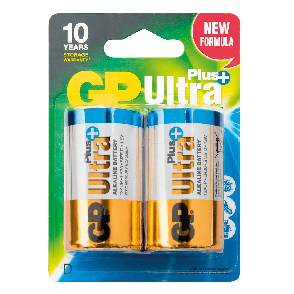 GP Ultra Plus Size D Alkaline (2pcs) Battery LR20 13AUP