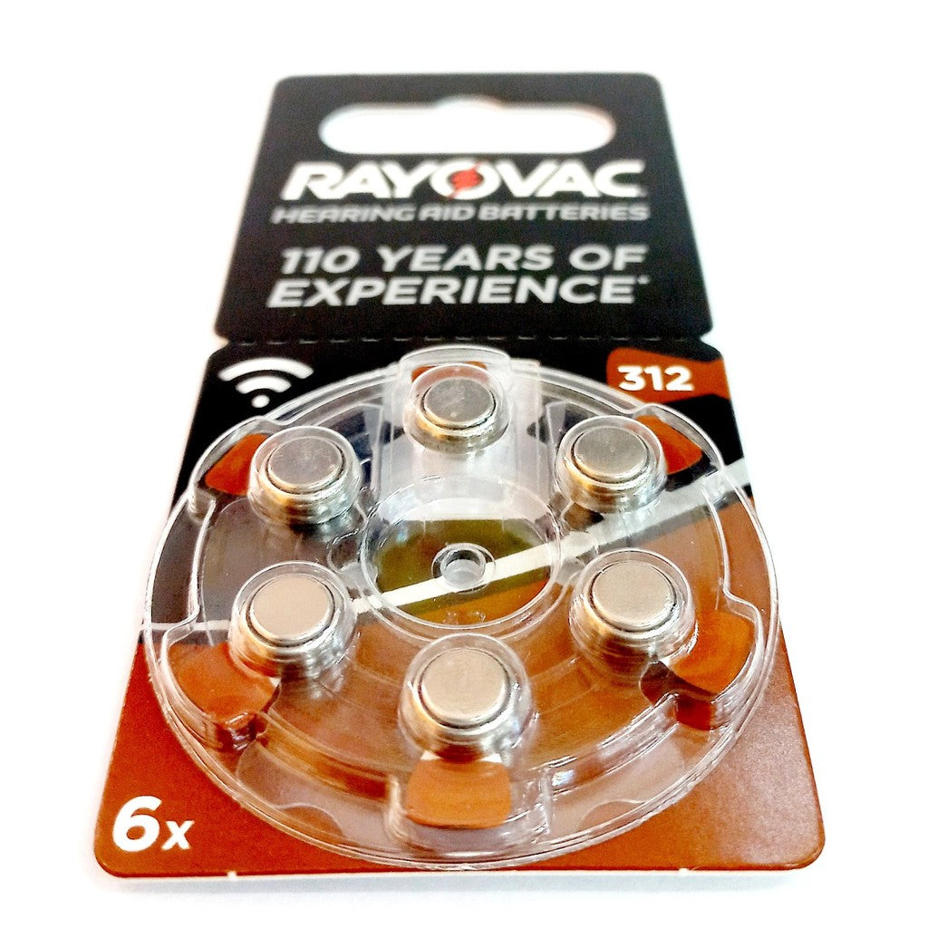 Rayovac 4607 Acoustic Size 312 PR41 (6 pcs) Hearing Aid Battery Hearing Aid Batteries 1.45V V312AT