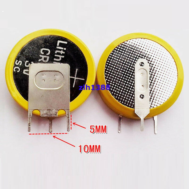 CR2450 Cell Button With 3 solder Horizontal Tabs Pins FidgetFidget Battery Tabbed 3V