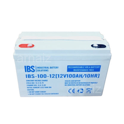 IBS 12V 100Ah Solar Rechargeable IBS-100-12 Valve Regulated Lead Acid VRLA Battery  Maintenance free