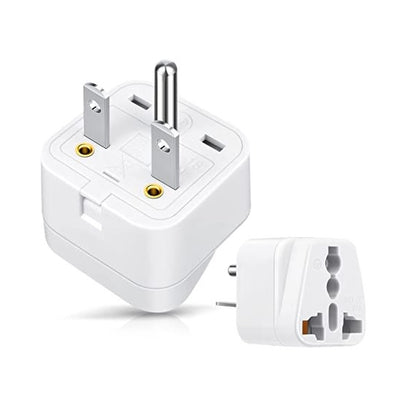 Adapter for Aircon Power Outlet Plug 1pc Nema 6-15P US Travel Adapter Universal Socket 3 Prong WHITE