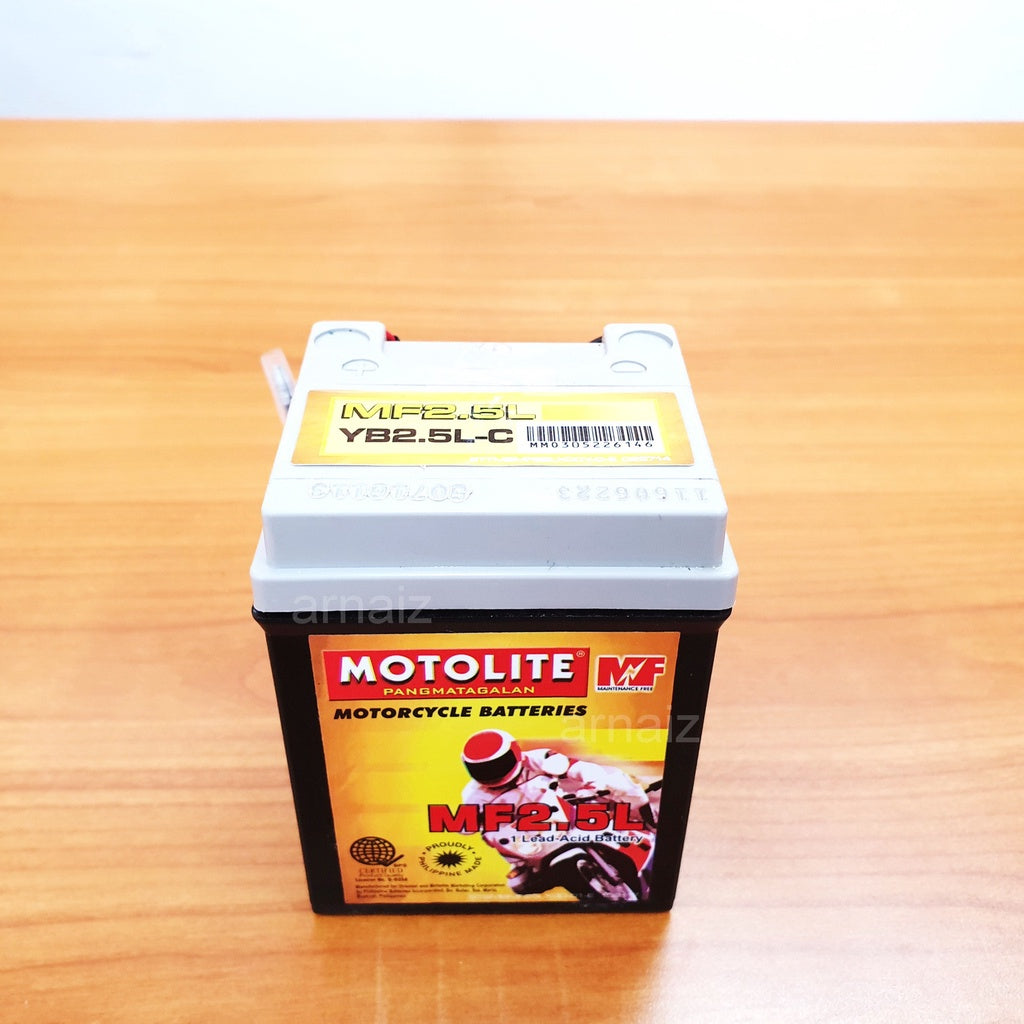 Motolite MF2.5L Maintenance Free Motorcycle Battery CB2.5L YB2.5L-C YB2.5L-MF 2L