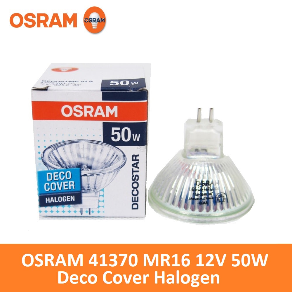 Osram 41370 / 44870 WFL LC 12V 50W MR16 36D GU5.3 Decostar Halogen Lamp With Reflector Closed Type