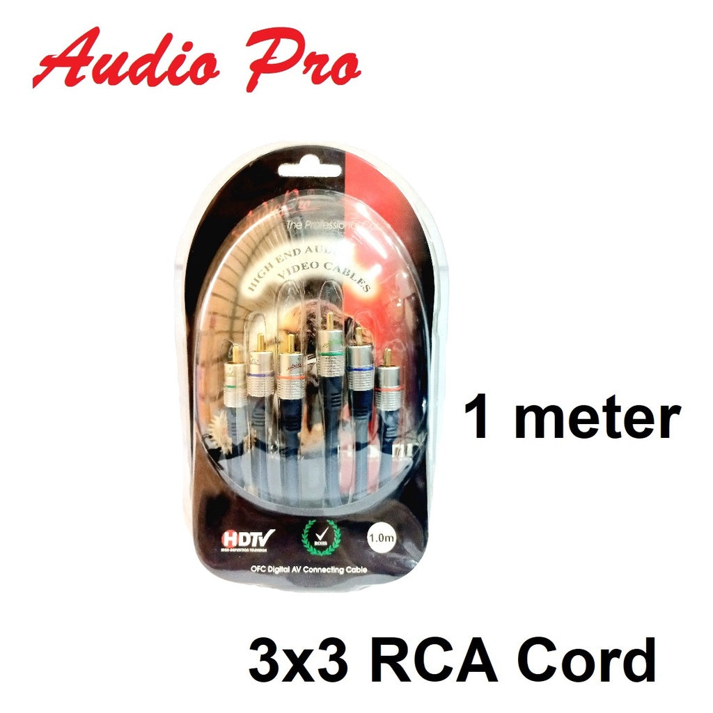 AudioPro RGB Component Video Cable RCA Cord XAP-RGB310 1Meter 1m Copper wire Gold Plated Contact Pin