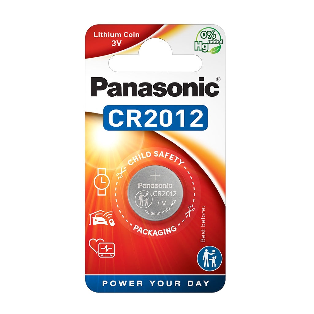 Panasonic CR2012 (1pc) 3v Lithium Button Cell Battery in Blister Pack CR 2012 Batteries 6012