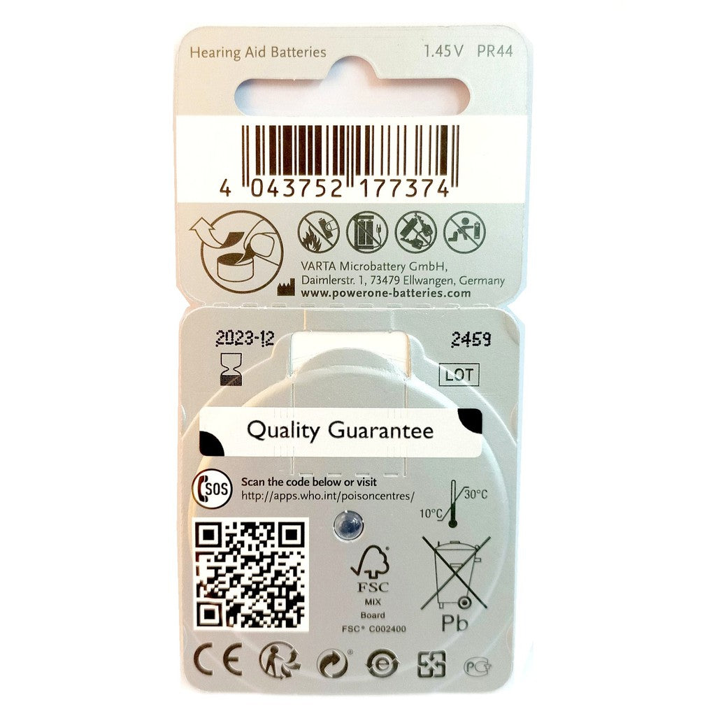 Power One Zinc Air Size 675 PR44 (6 pcs) Hearing Aid Battery Hearing Aid Batteries 1.45V A675 P675