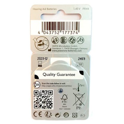 Power One Zinc Air Size 675 PR44 (6 pcs) Hearing Aid Battery Hearing Aid Batteries 1.45V A675 P675