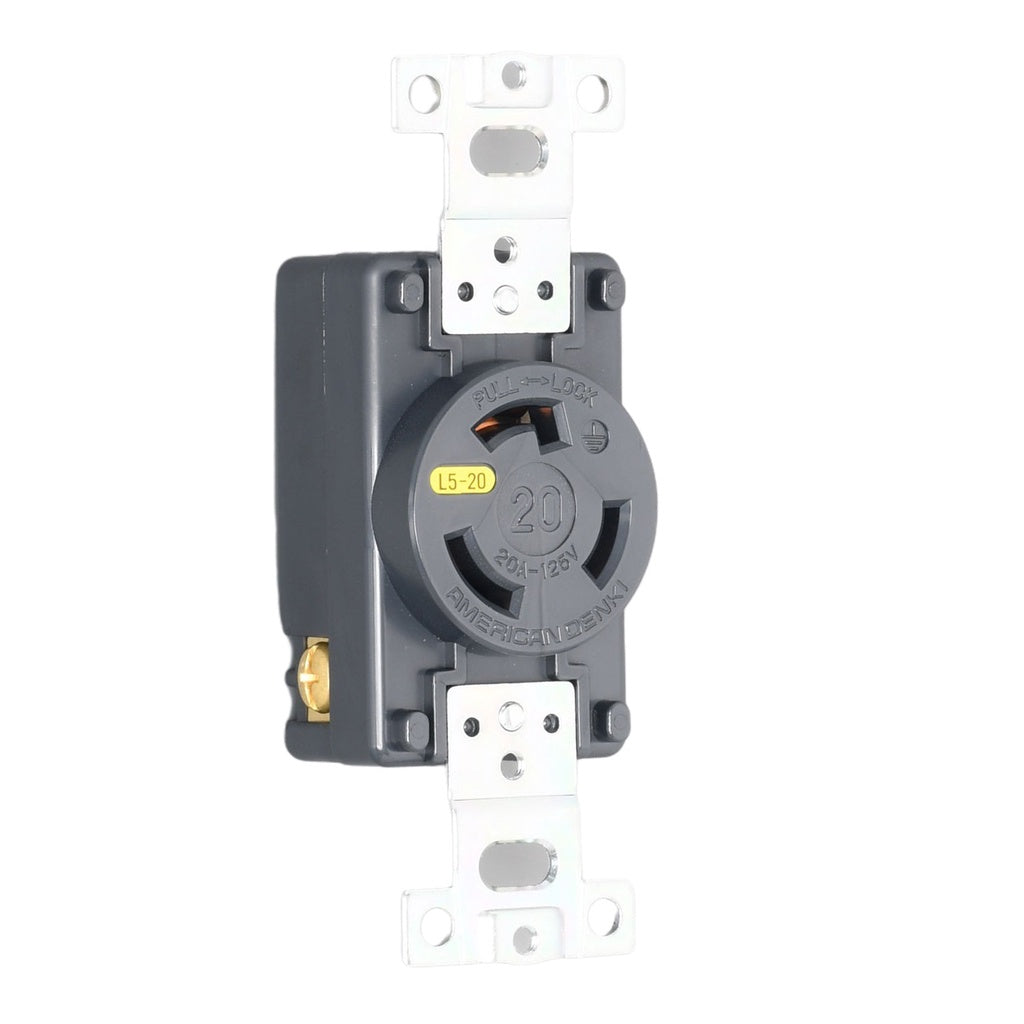 American Denki 3210-L5 Locking Outlet 20A 125V NEMA L5-20 2 Pole 3 Wire Receptacle