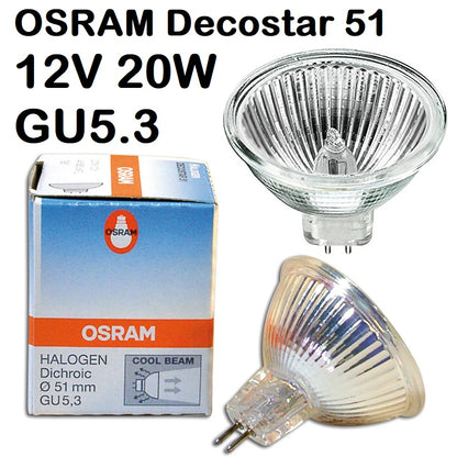 OSRAM Decostar 51 MR16 Halogen Bulb 51S GU5.3 12V 20W Germany Osram 41860 44860 WFL Dichroic Lamp