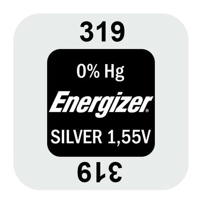 Energizer 319 SR64 (1pc) 1.55v Silver Oxide Button Cell Battery Mercury Free V319 SR527SW LR527 D319