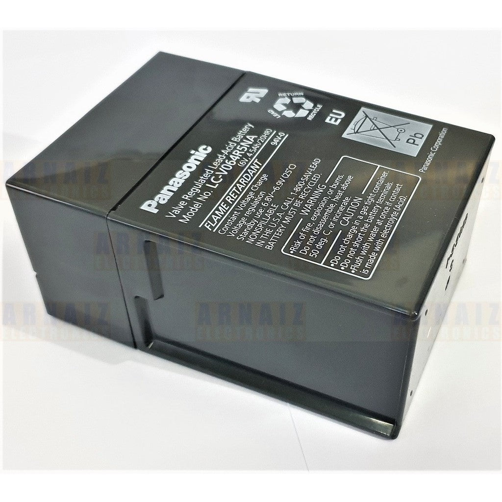 Panasonic 6V 4.5Ah SLA Rechargeable Battery LC-V064R5NA Valve Regulated Sealed Lead-Acid Battery