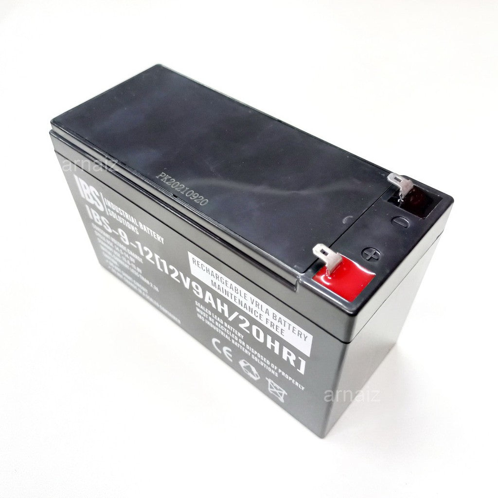 UPS Battery 12V 9Ah 20hr 12 Volts 9 Ampere Rechargeable Valve Regulated Lead Acid (VRLA) Battery