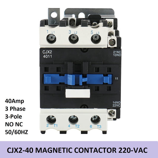 CJX2 40 Magnetic AC Contactor 220V 40A 3pole LC1D40 LC1-D40 CJX2-40