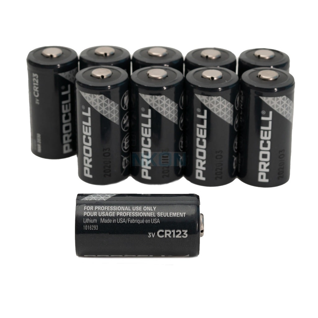 CR123A Battery (10 pcs) Procell 123 EL123AP 3V Lithium CR-123A Cylindrical Photo Lithium Power