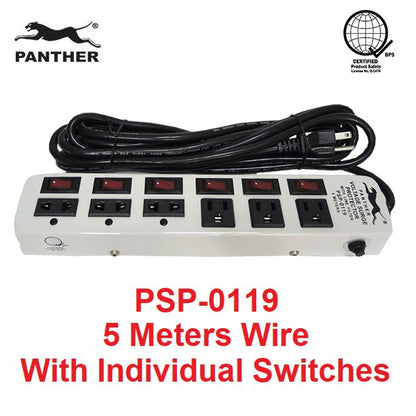 Panther Extension Cord Voltage Surge Protector with Line Filter 5 meters PSP-0119 PSP 0119 PSP0119
