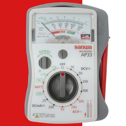 Sanwa AP33 Analog Multitester Slim & compact Small pocket size Multimeter