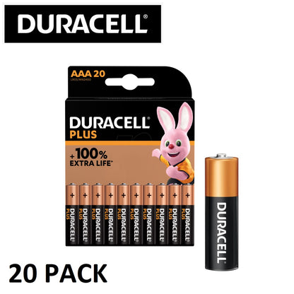 Duracell AAA Plus (20pcs) Alkaline Battery MN2400 1.5V LR03 Batteries 20 pieces per Pack BL20