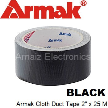 Armak Cloth Duct Tape - Black Mesh Duck Tape 2 inch x 82 feet or 48 mm x 25 meter