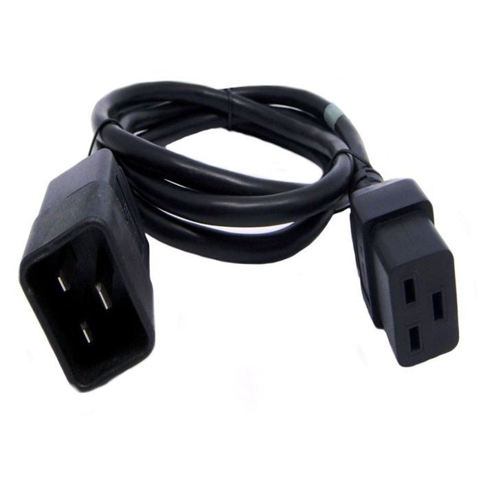 Power Cord C20 to C19 13A 250V 16 AWG 1.5 Meters Heavy Duty Black 1.5m