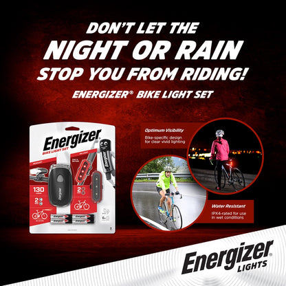 Energizer Bike Light Set BLPB42 Bike Headlamp Bicycle LED Lamp Light Bulb Weatherproof Tail Light