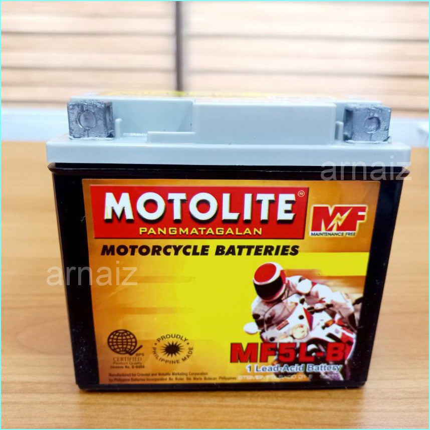 Motolite MF5L-B Maintenance Free Motorcycle Battery ( YTZ6S YT5L-BS YTX5L-BS MF5LB )