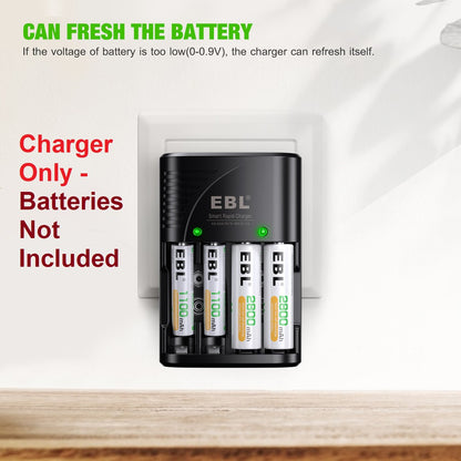 EBL 802 Smart Rapid Fast Universal Battery Charger for AA AAA 9V Rechargeable Batteries